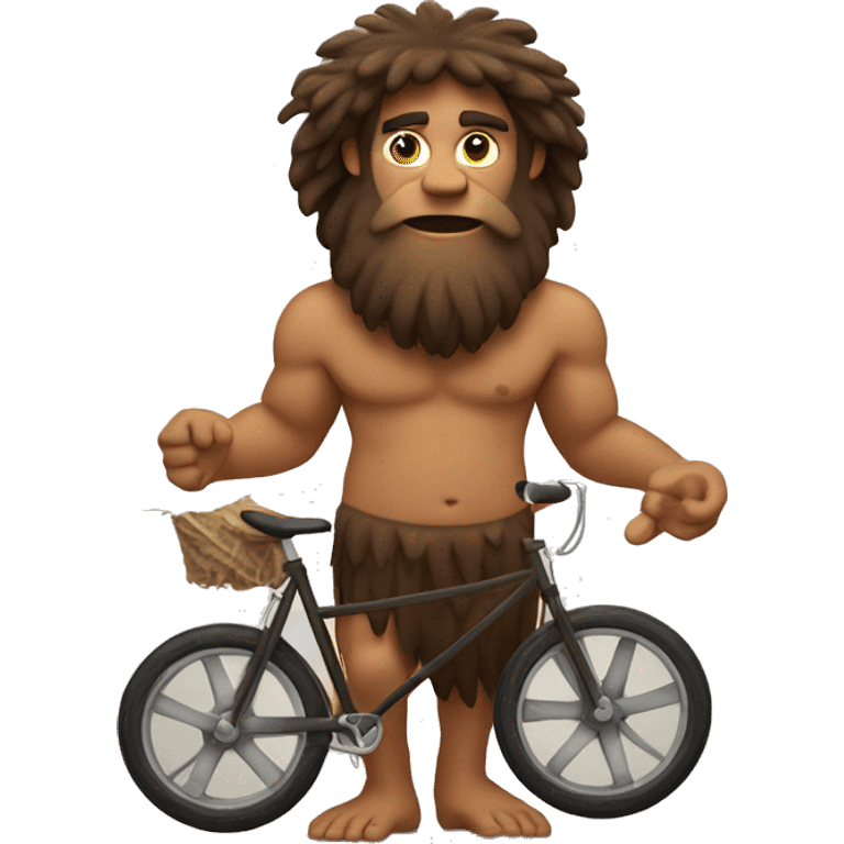 caveman with two wheels in his hand emoji