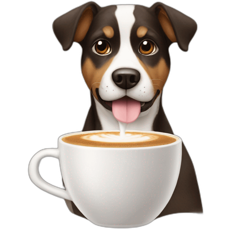 A dog serving a Capuccino  emoji