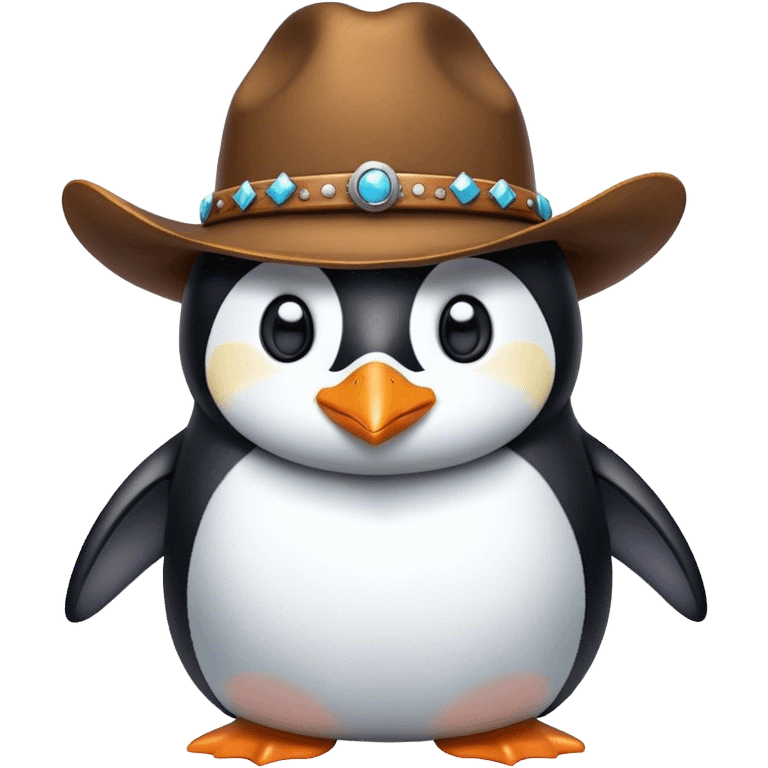 Penguin with cowboy hat emoji