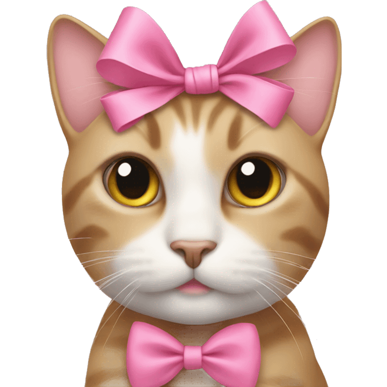 Cat with a pink bow emoji