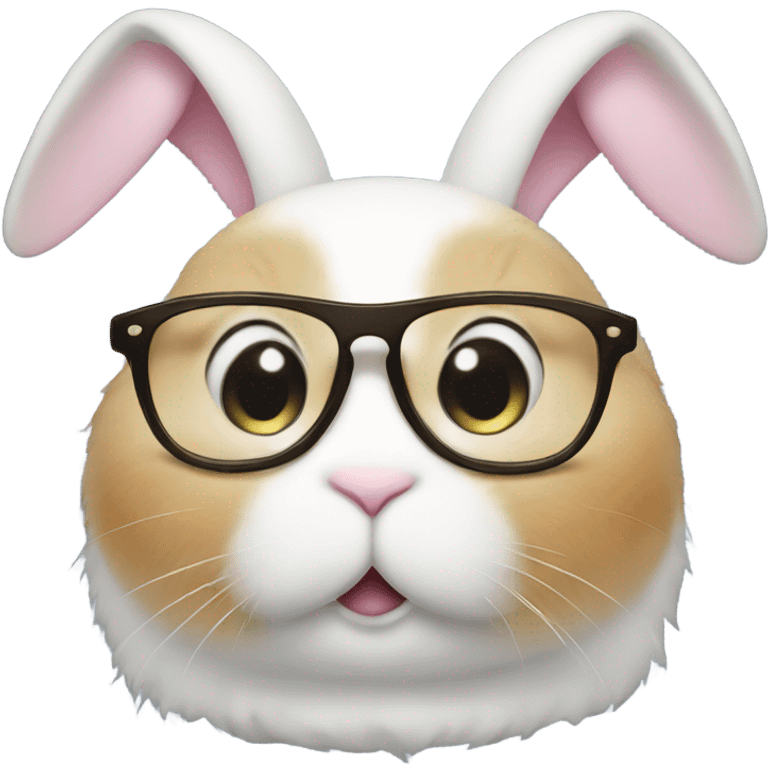 Fat bunny with glasses emoji