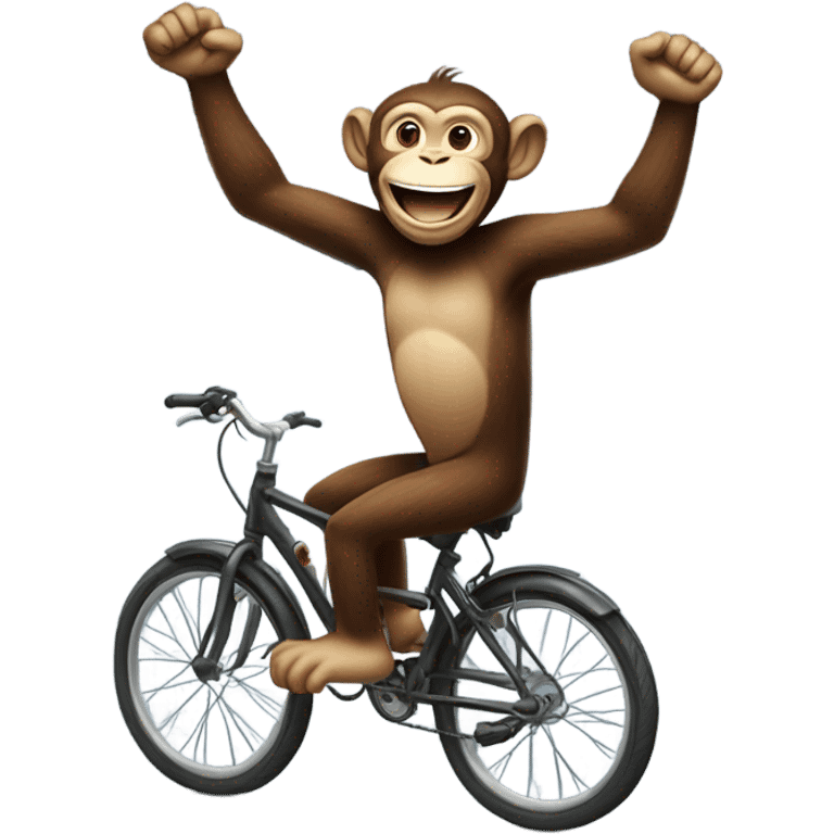 ecstatic monkey riding a bicycle emoji