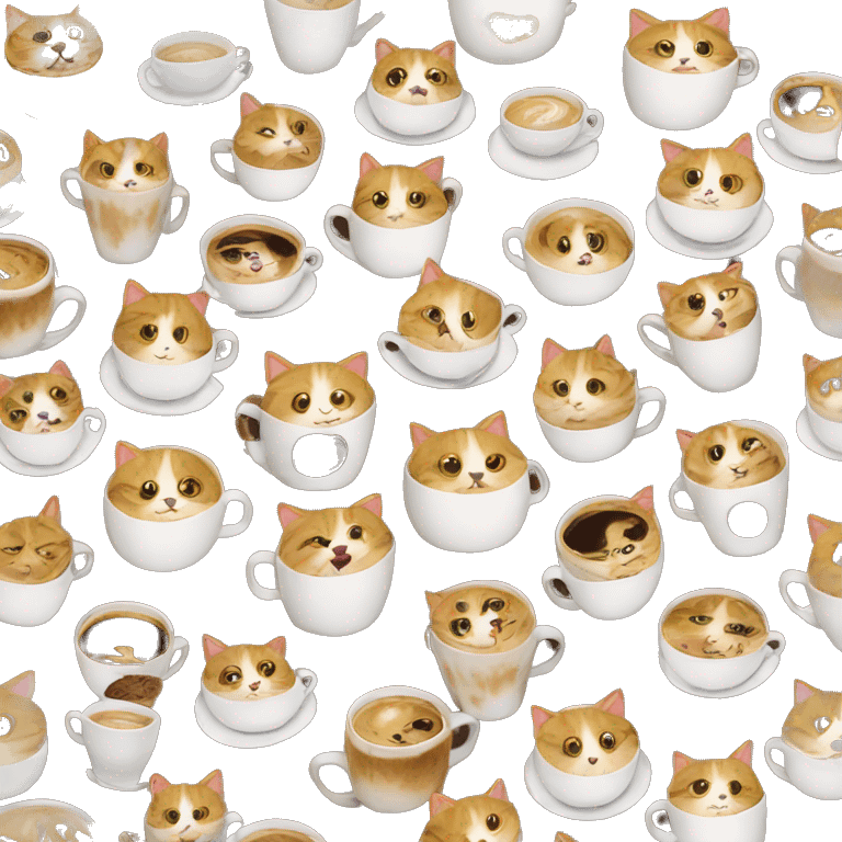 Cats in coffee emoji