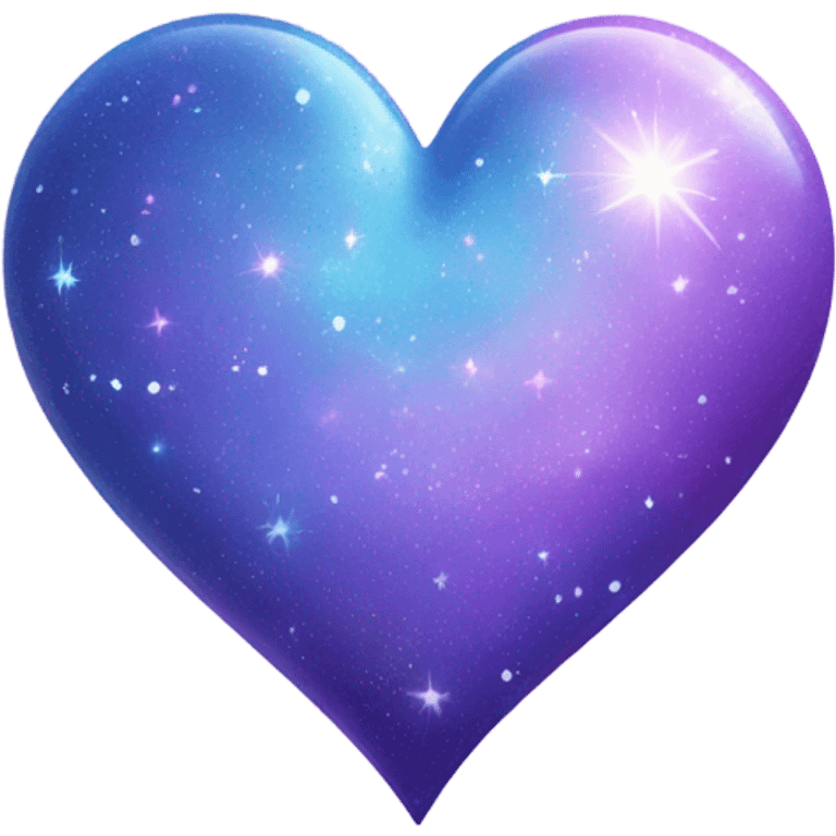 Shiny pastel purple blue galaxy heart  emoji