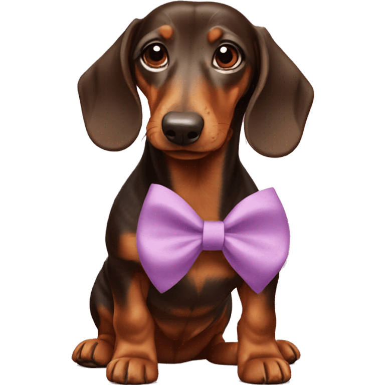 Daschund wearing a bow emoji