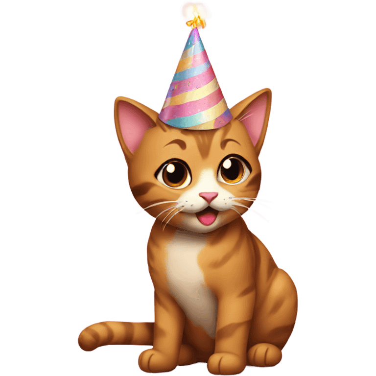 Cat birthday emoji