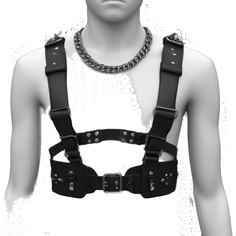 Black punk fashion chest leather harness emoji