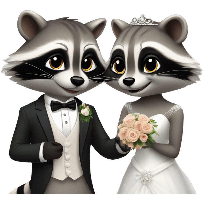 Raccoons getting married  emoji