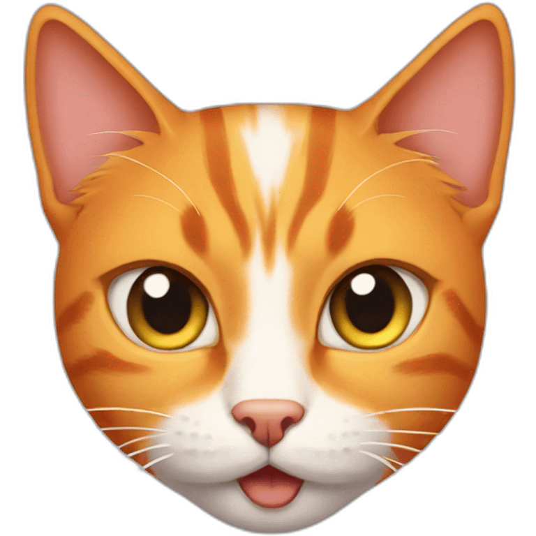 badass orange japanese cat with surprised emotion emoji