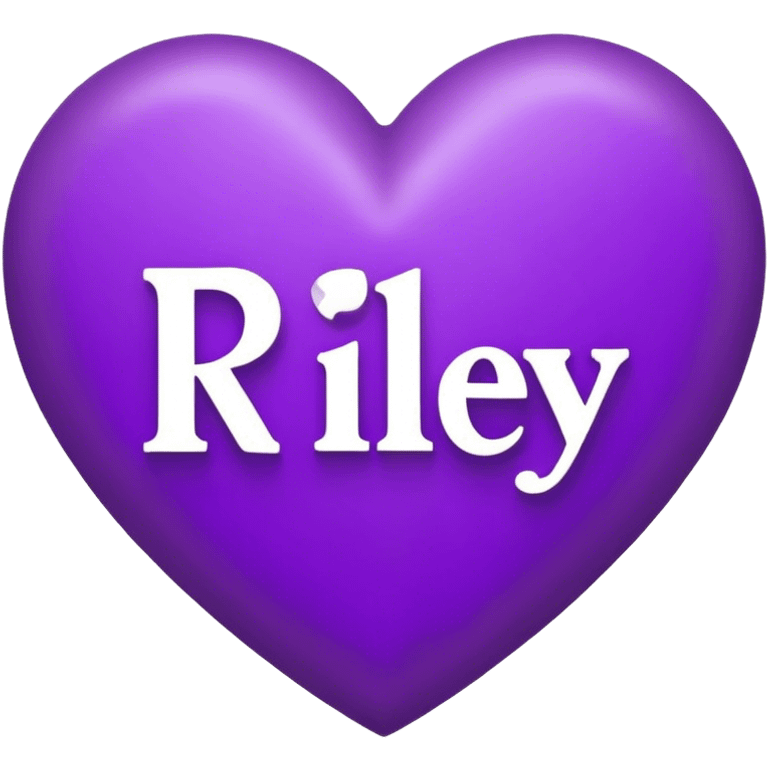 Purple Heart with the letters Riley in the middle  emoji