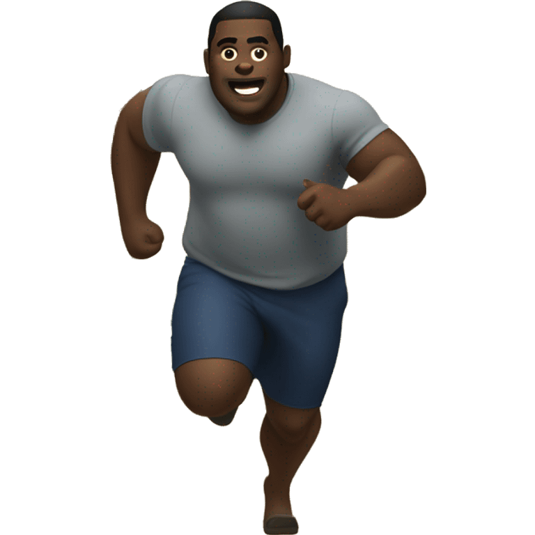 big black guy running from a farm emoji