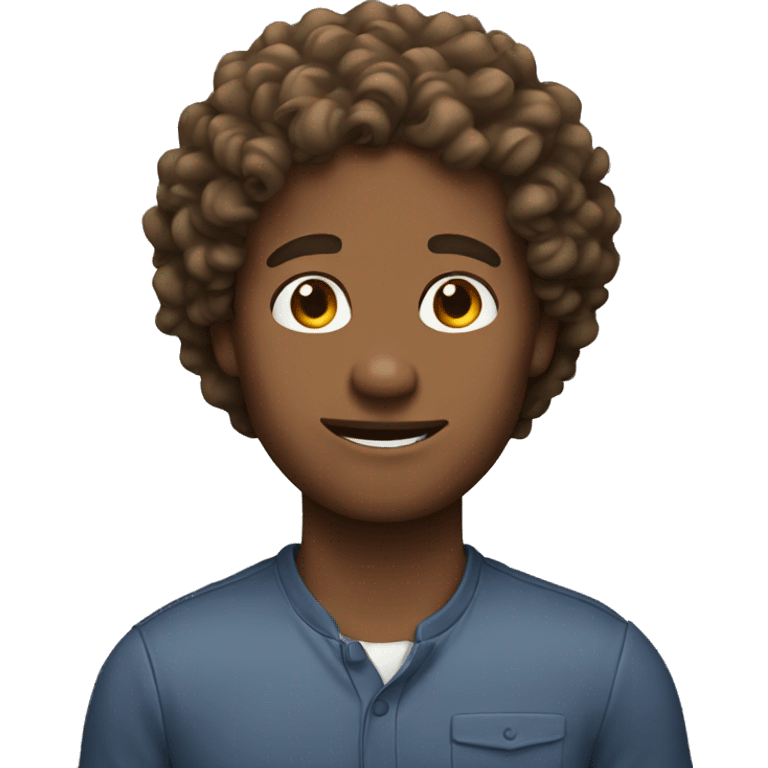 Brown guy with curly hair emoji