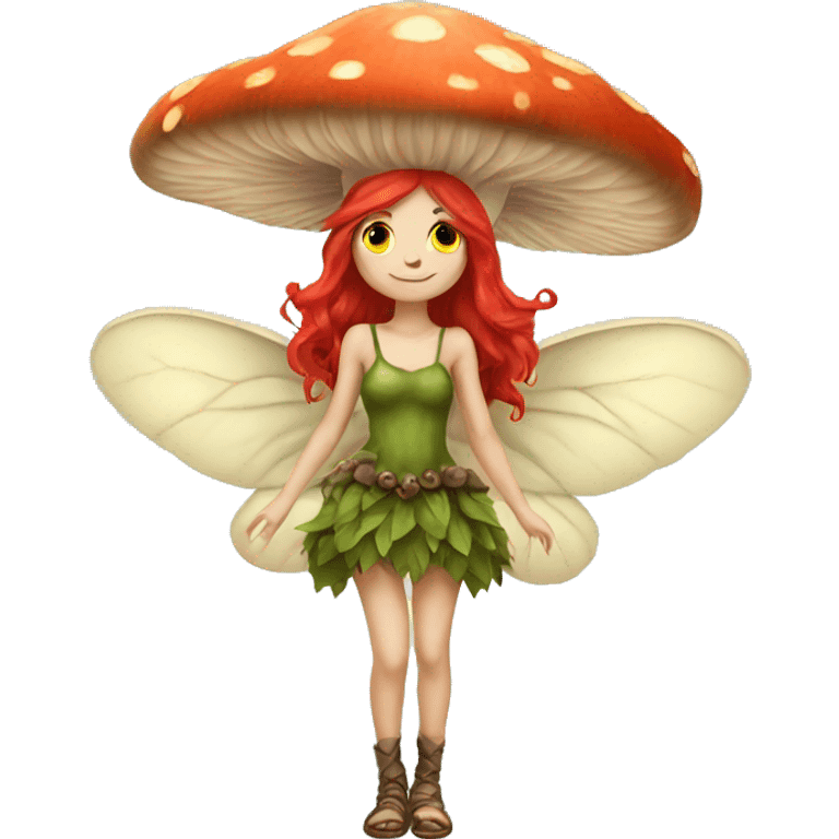 mushroom fairy with red hair emoji