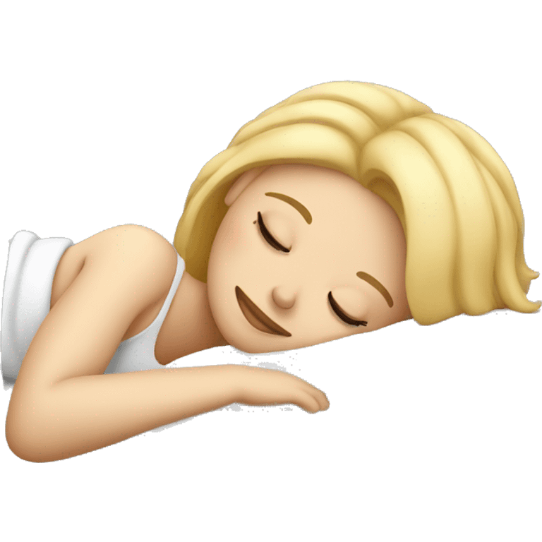 Blonde girl sleeping  emoji