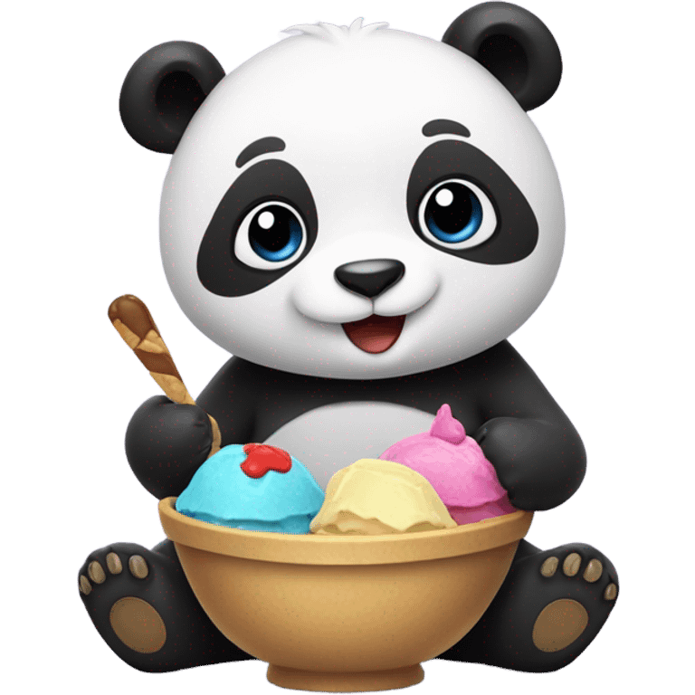 Panda eating ice cream emoji