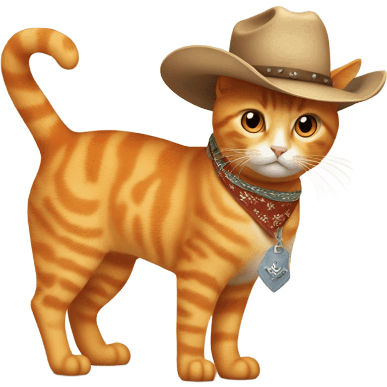 Orange cat cowboy emoji