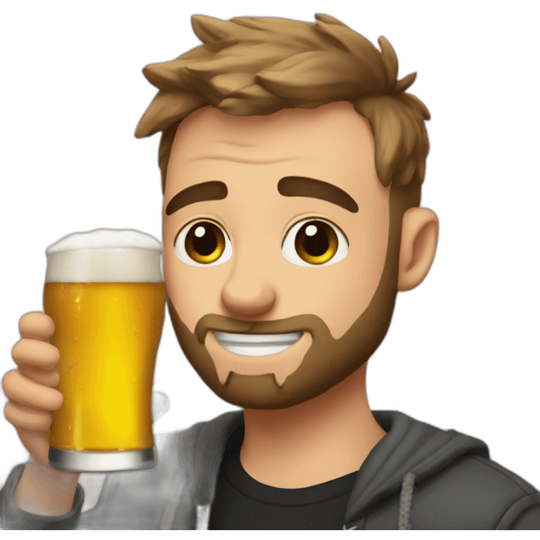 squeezie drinking beer emoji