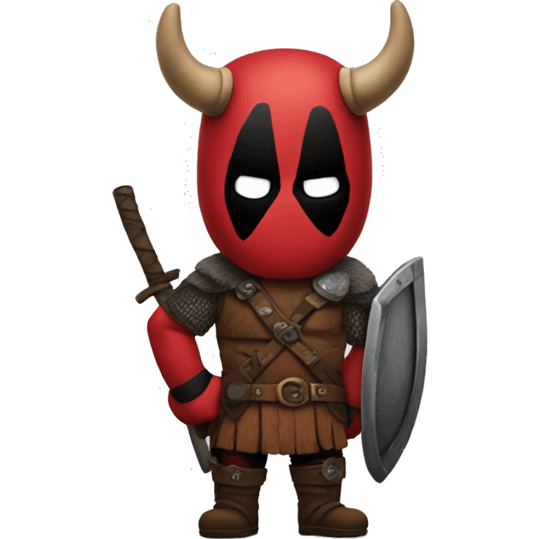 Viking wearing a deadpool costume, HD  emoji