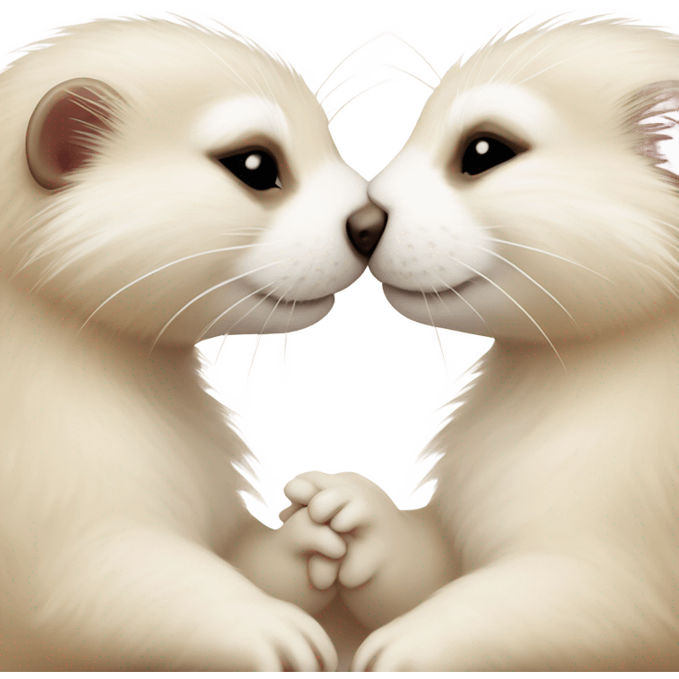 ferrets kissing emoji