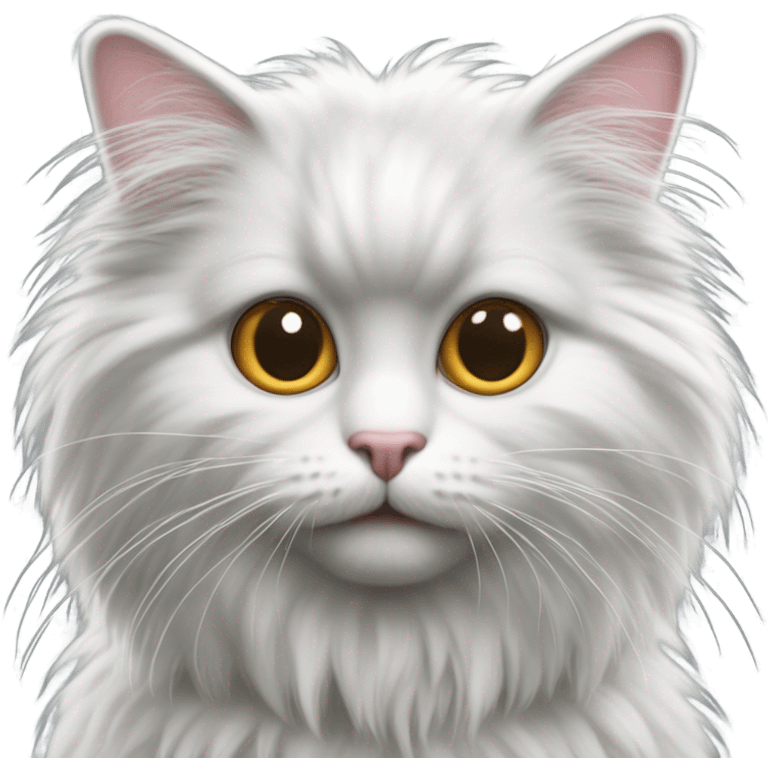 chat gris et blanc angora emoji