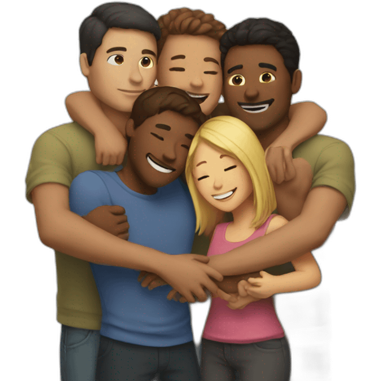 GROUP HUGGING  emoji