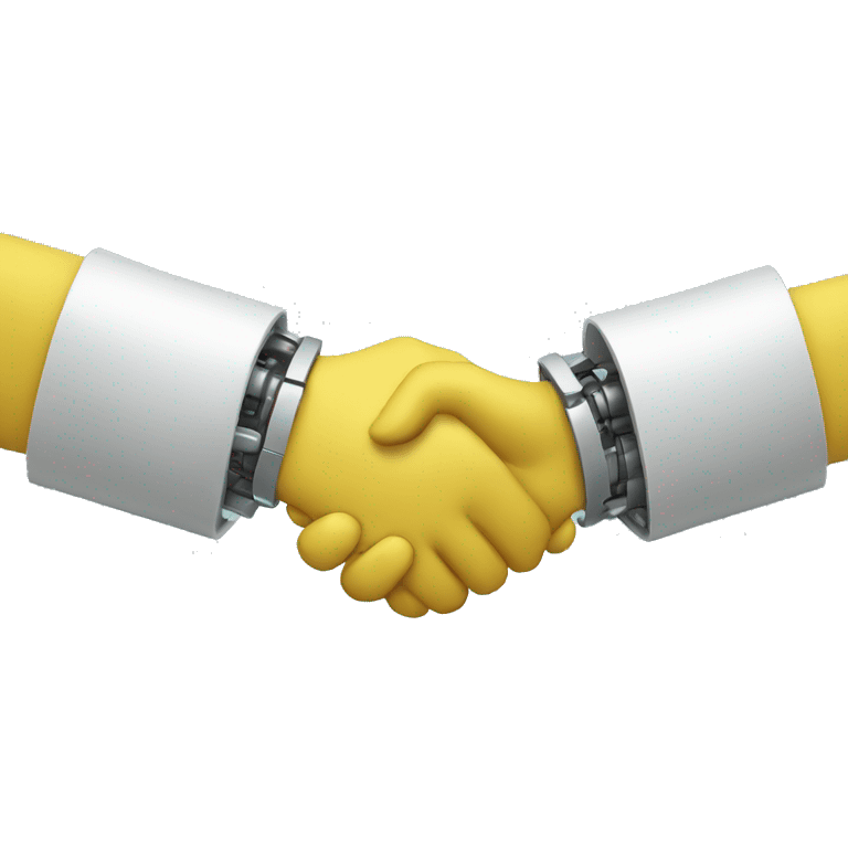 handshake with robot emoji