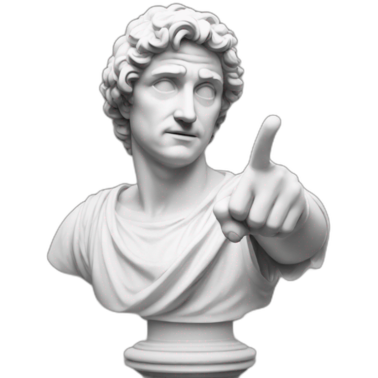 Italian statue with finger pointing down emoji