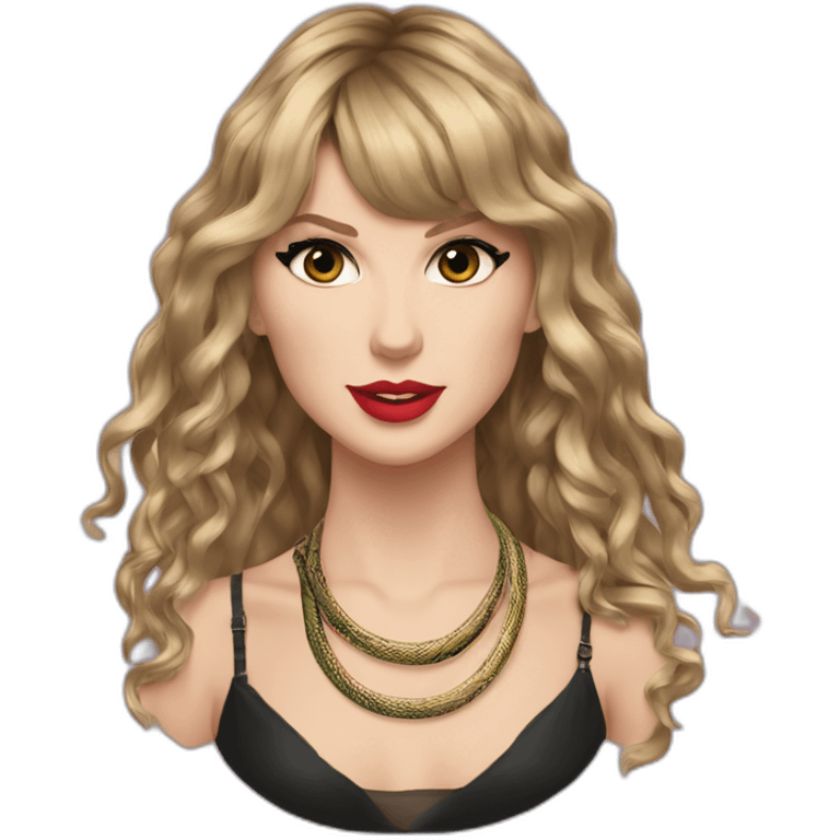 taylor swift reputation longer hair snake necklace emoji