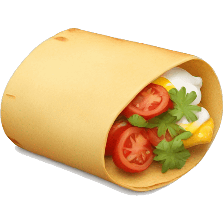 folded and egg with tomatoes burrito emoji