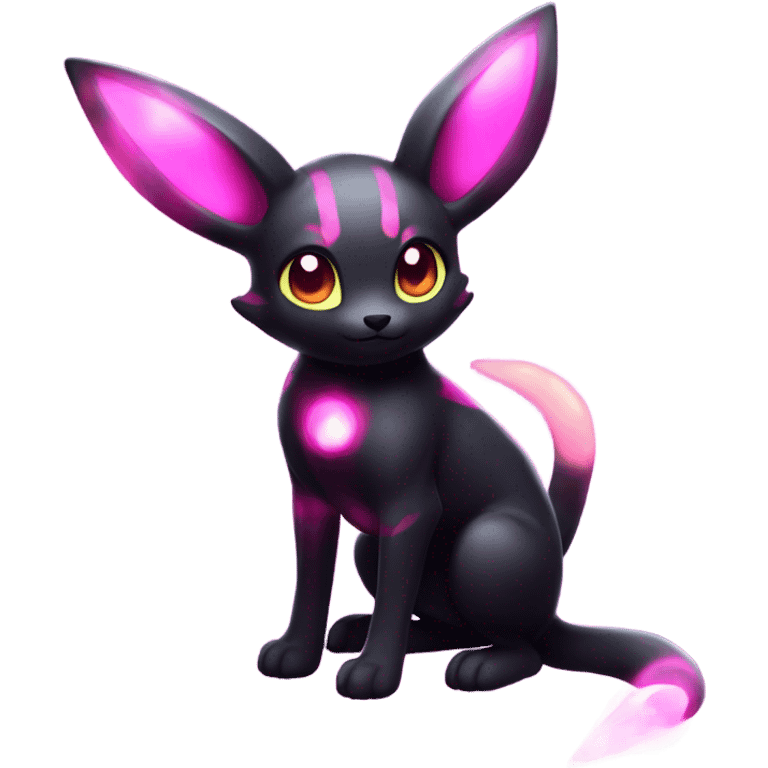  Shiny Umbreon with glowing hot pink markings full body emoji