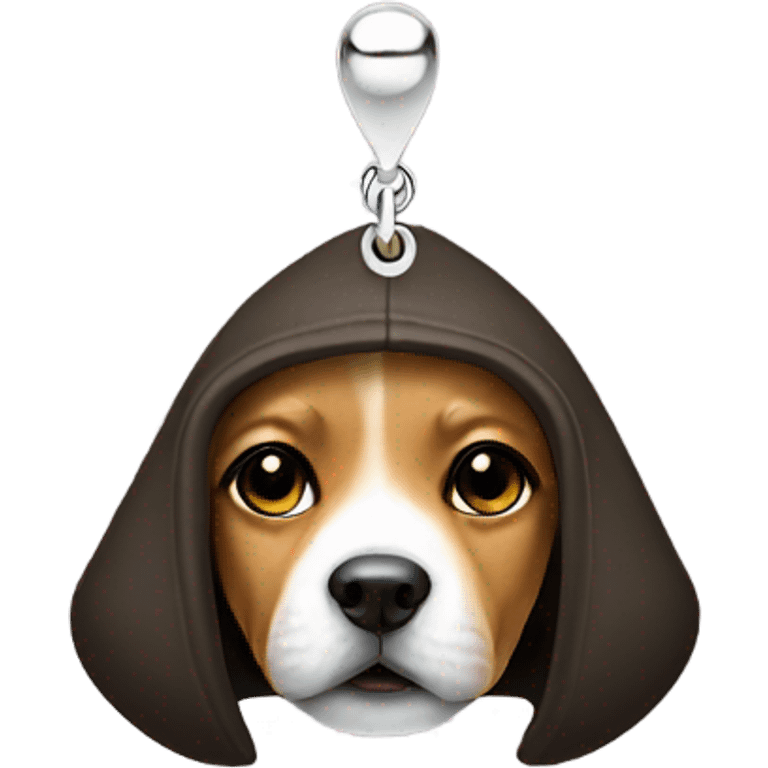 Dog earring a hood emoji