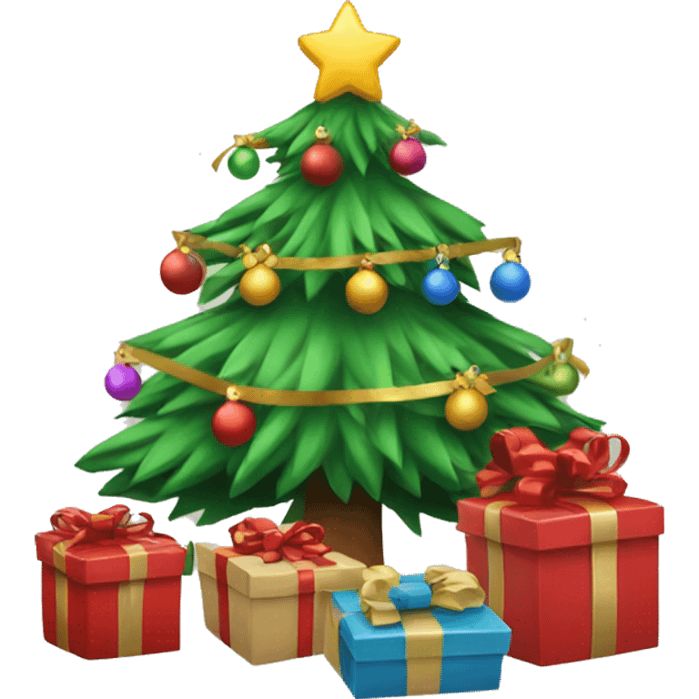 Christmas tree with gifts emoji