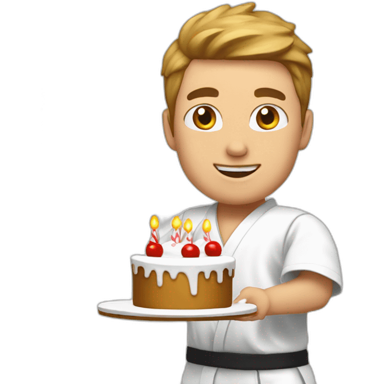 white karate bring birthday cake emoji