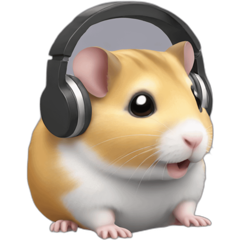 hamster with headphones emoji