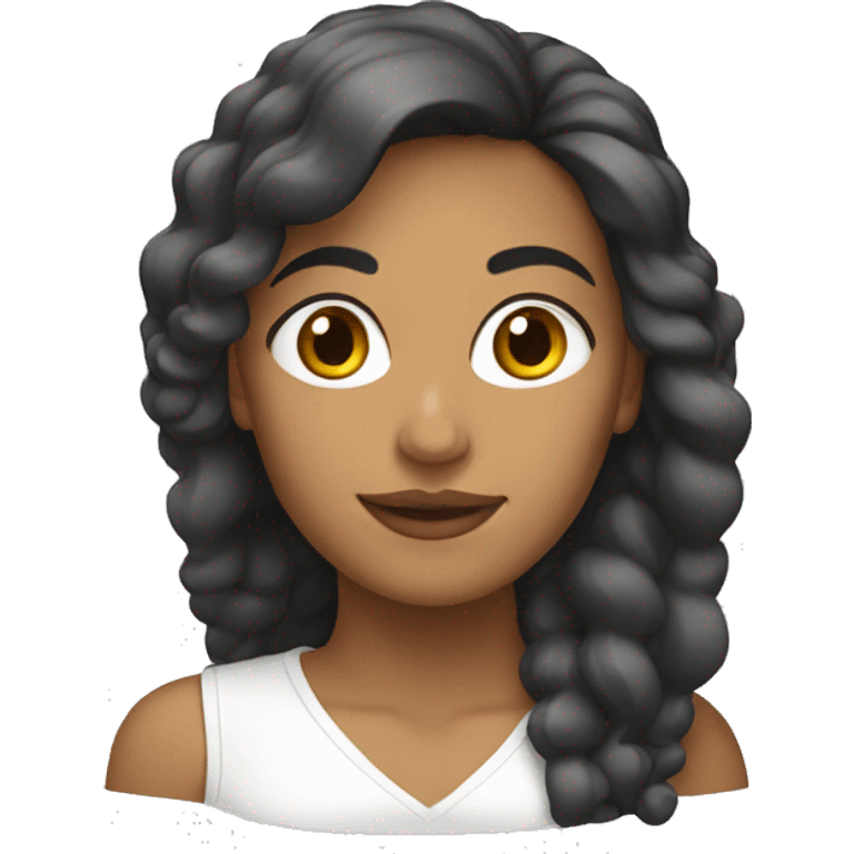 Mujer de pelo negro largo blanca emoji