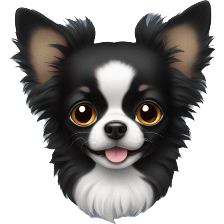 Black fluffy chihuahua  emoji