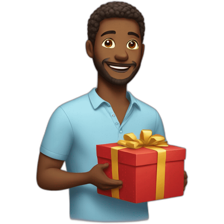 white man opening gift emoji