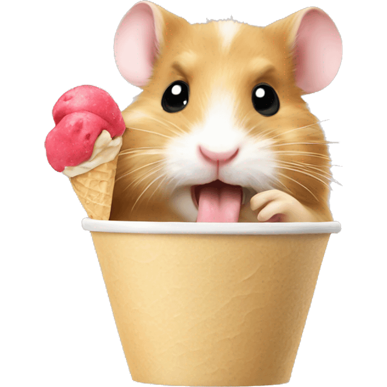 Hamster eating icecream emoji