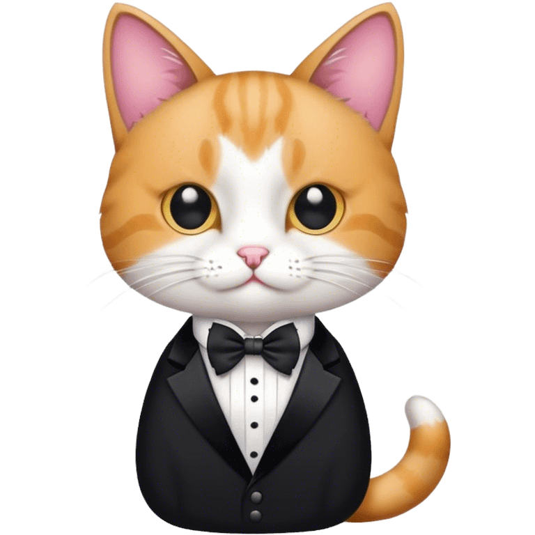 A cat wearing a tuxedo emoji