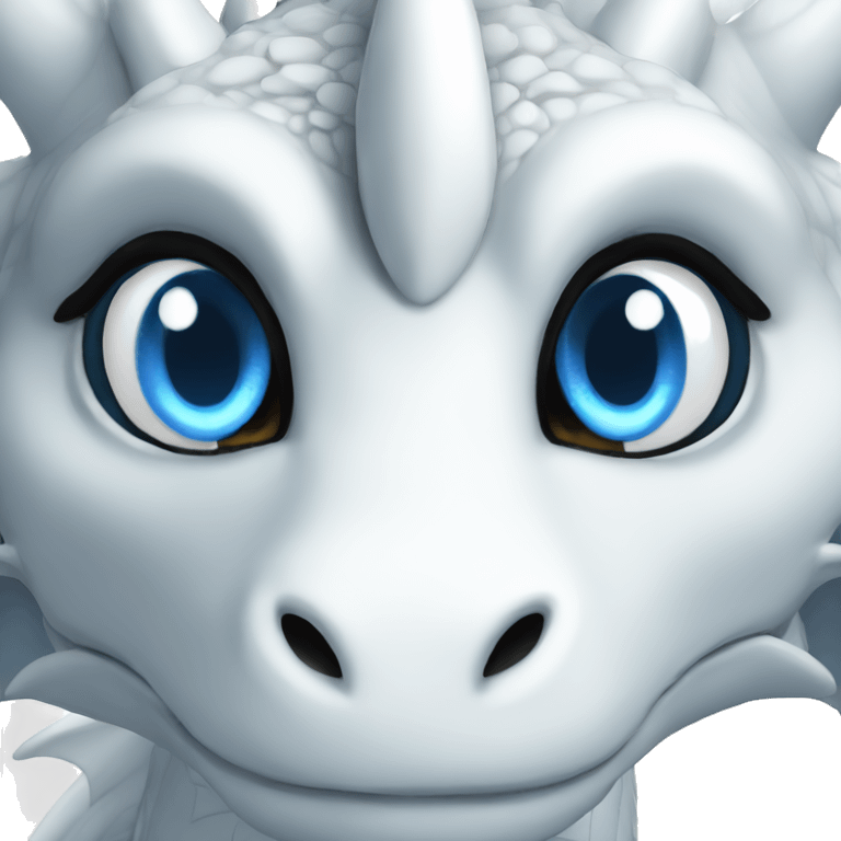 white dragon with blue eyes emoji