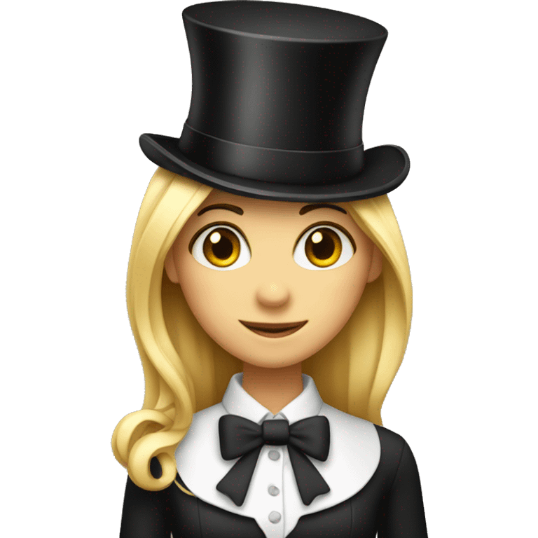 Girl with top hat emoji