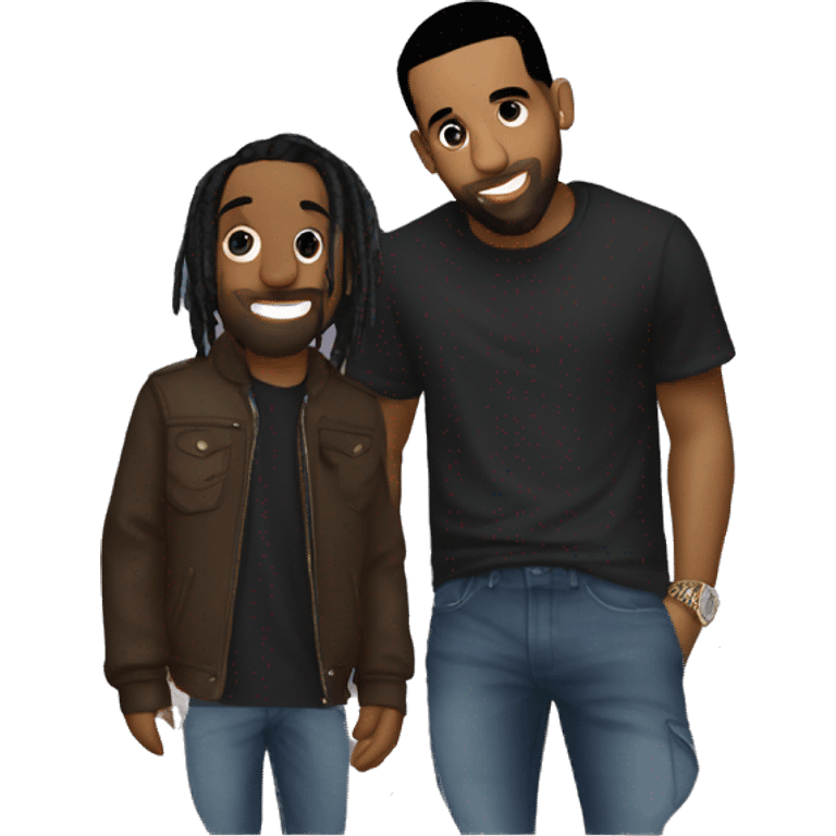 Drake and travis Scott love emoji