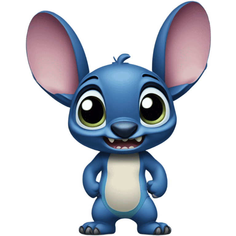 very cute standing Disney Stitch  emoji