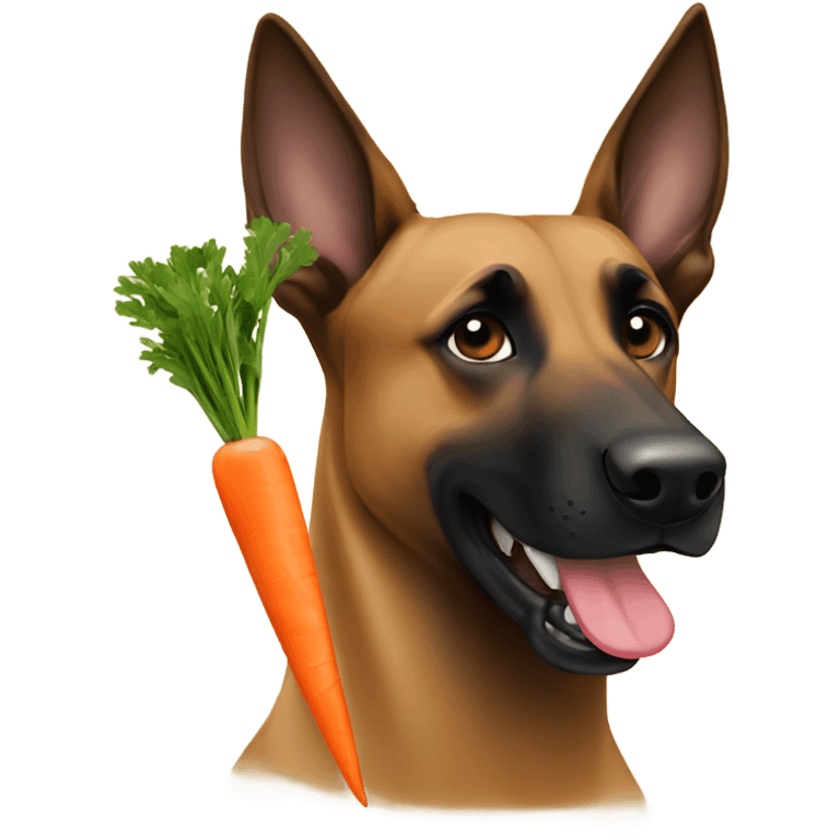 Belgian Malinois eating carrot emoji