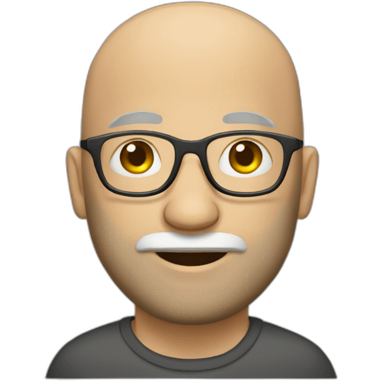 bald man with beard use reading glasses emoji