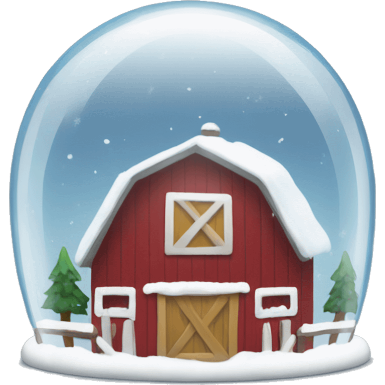 snow globe barn emoji