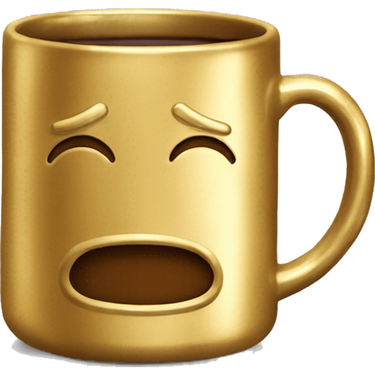 vintage Metallic Gold mug of coffe emoji