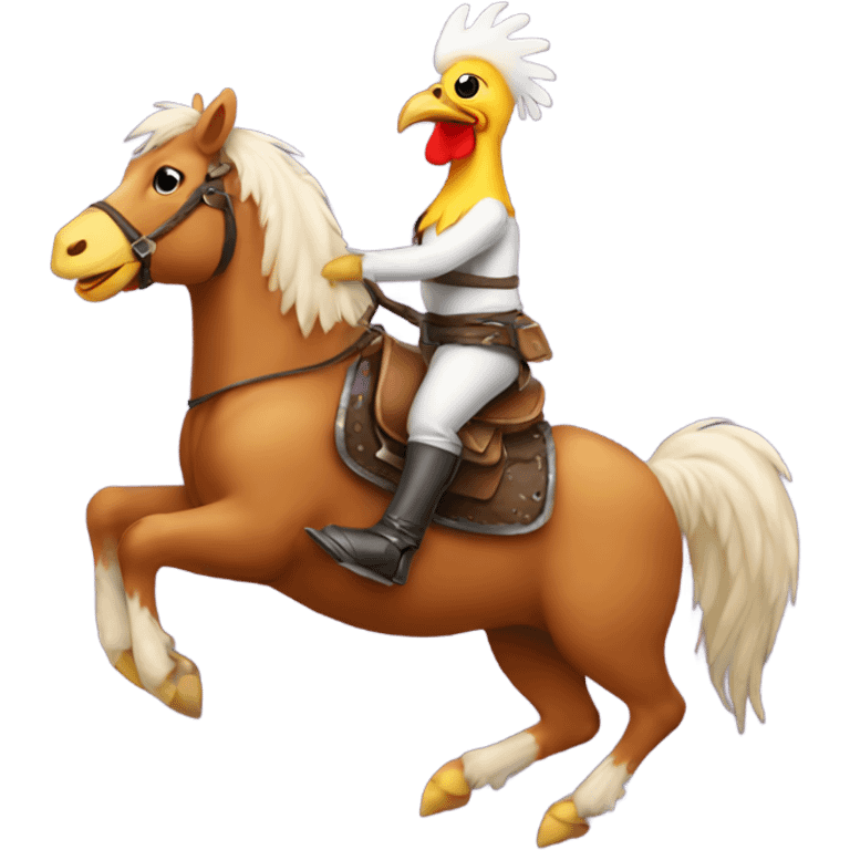 A chicken riding a horse  emoji