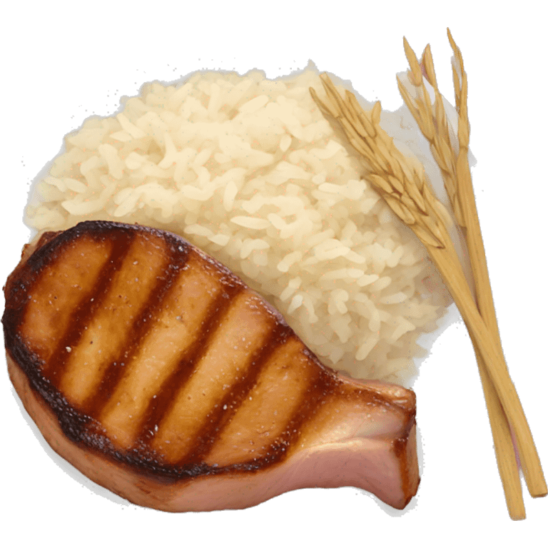 pork chops and rice emoji