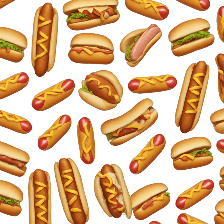 Chicken eating hotdog emoji